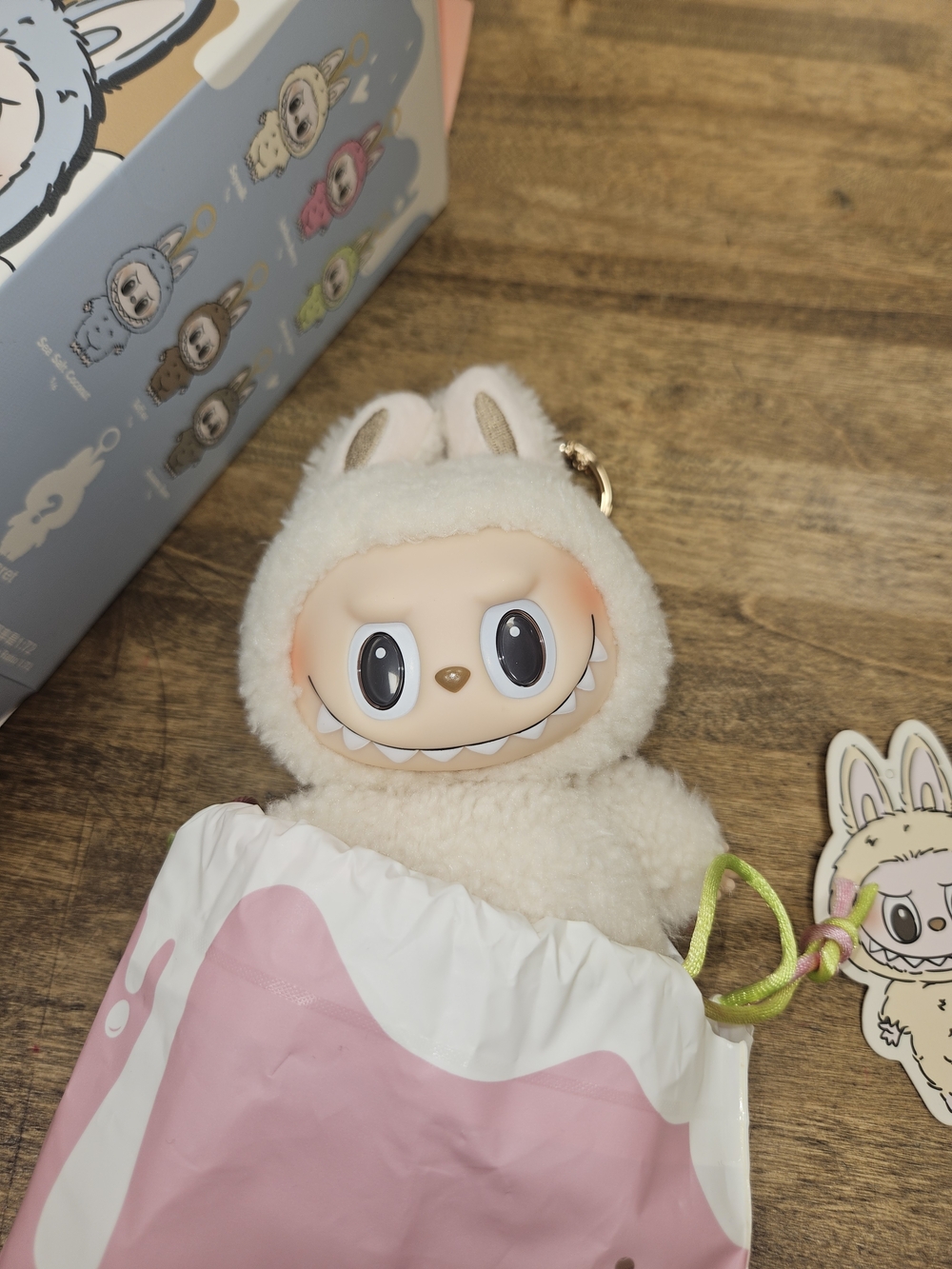 LABUBU The Monsters Exciting MACARON- SOYMILK plush Vinyl Keychain